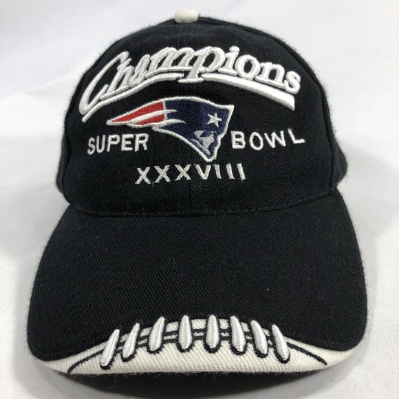 NFL Other - New England Patriots Super Bowl XXXVIII Champions Black Football Hat Cap Men NFL